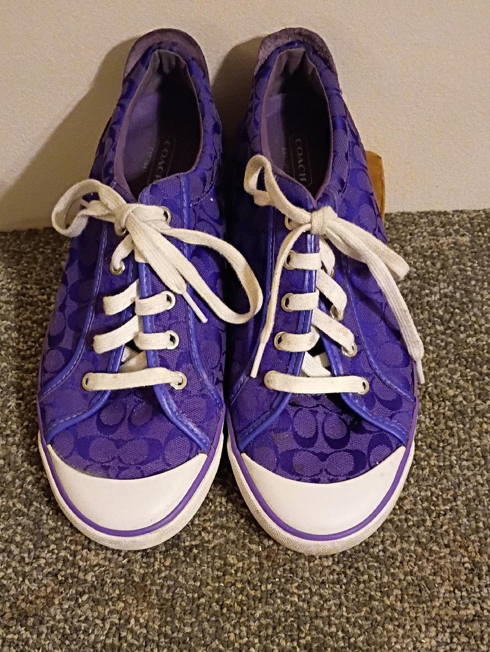 Coach Purple Barrett Signature Canvas Sneakers Size 11